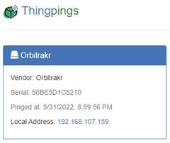 Orbitrakr on Thingpings