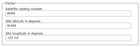 Tracker configuration